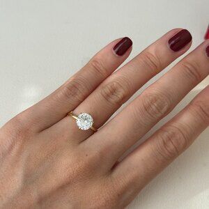 2 carat CZ Gold Plated Solitaire Ring-size 5